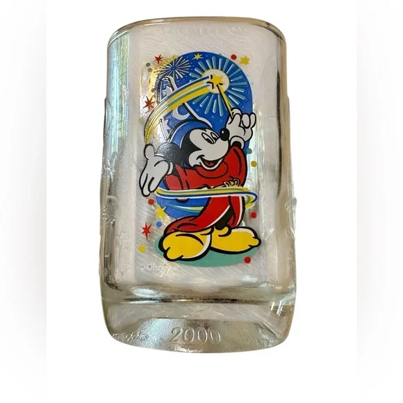 Mickey Mouse Walt Disney World Parks 3D Square Cups 2000 McDonalds Glass - Picture 7 of 10